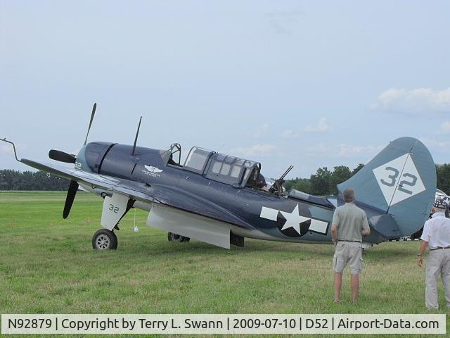 N92879, 1944 Curtiss SB2C-5 Helldiver C/N 83725, On the flight line at the Geneseo Air Show 2009.