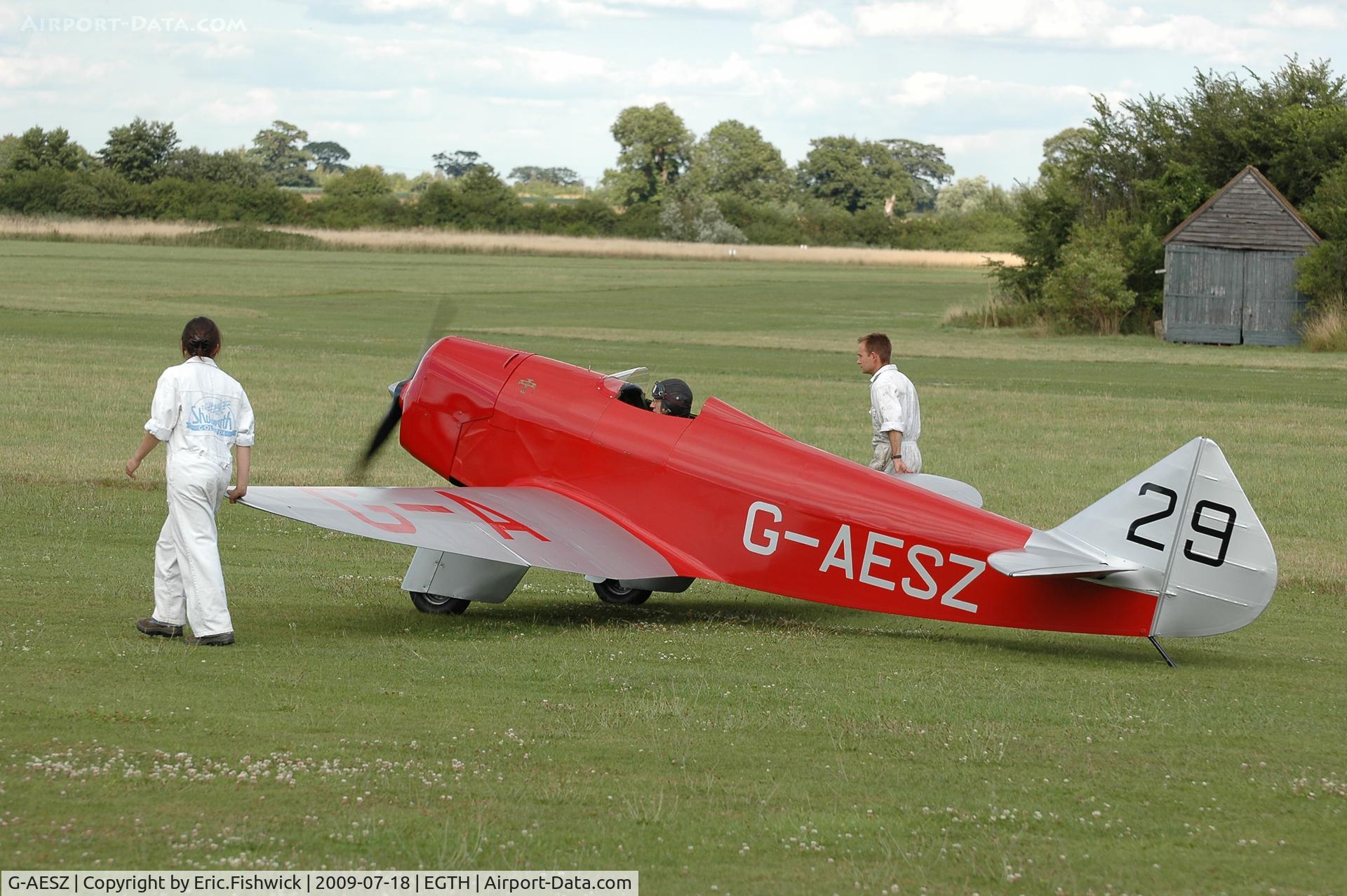 G-AESZ, 1937 Chilton DW1 C/N DW1/1, 4. G-AESZ at Shuttleworth Evening Air Display July 09