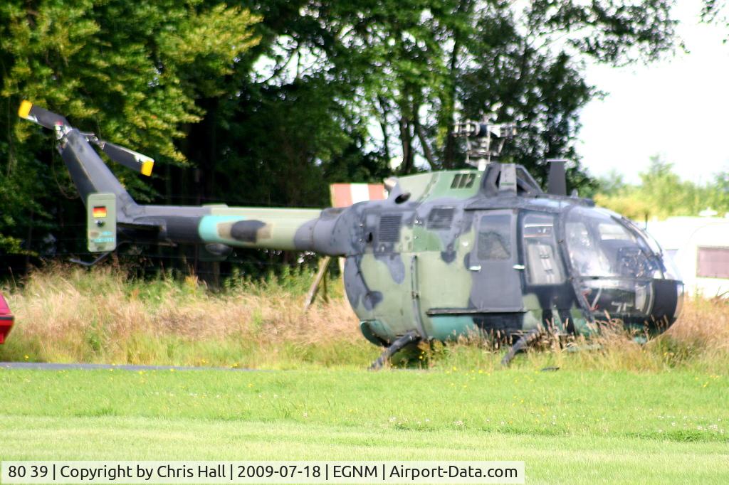 80 39, MBB Bo.105M C/N 5050, Bolkow 105P at Leeds Bradford heliport