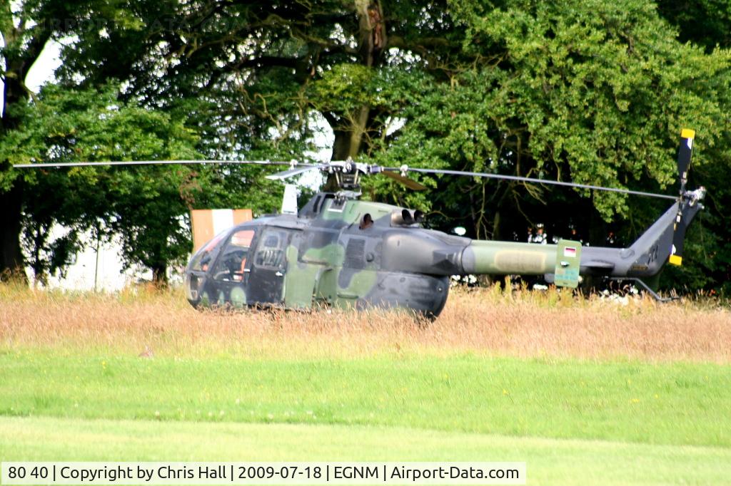 80 40, MBB Bo.105M C/N 5040, Bolkow 105P at Leeds Coney Park heliport