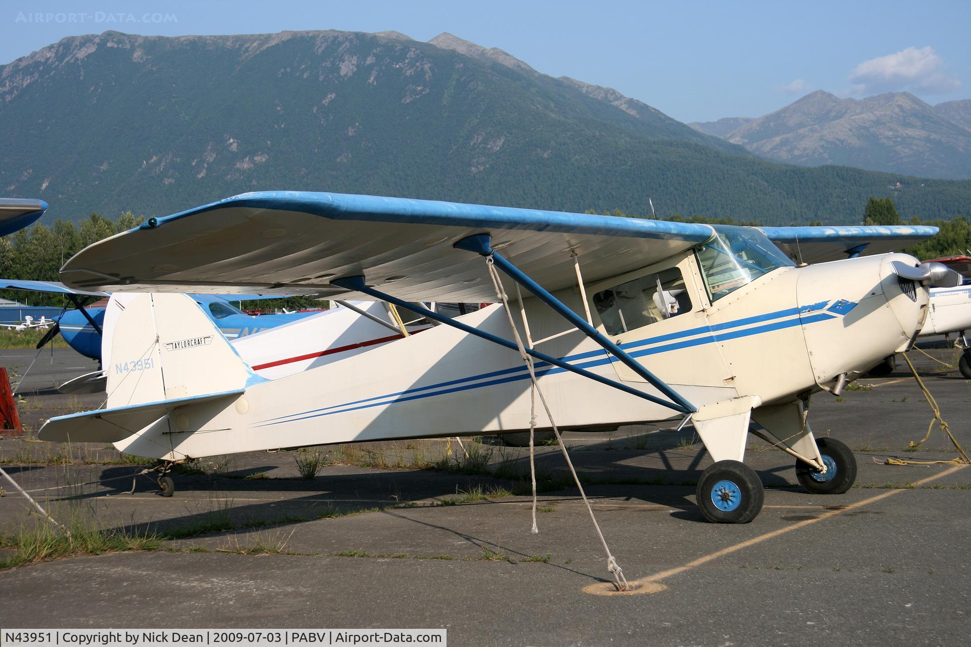 N43951, 1946 Taylorcraft BC12-D C/N 7610, PABV