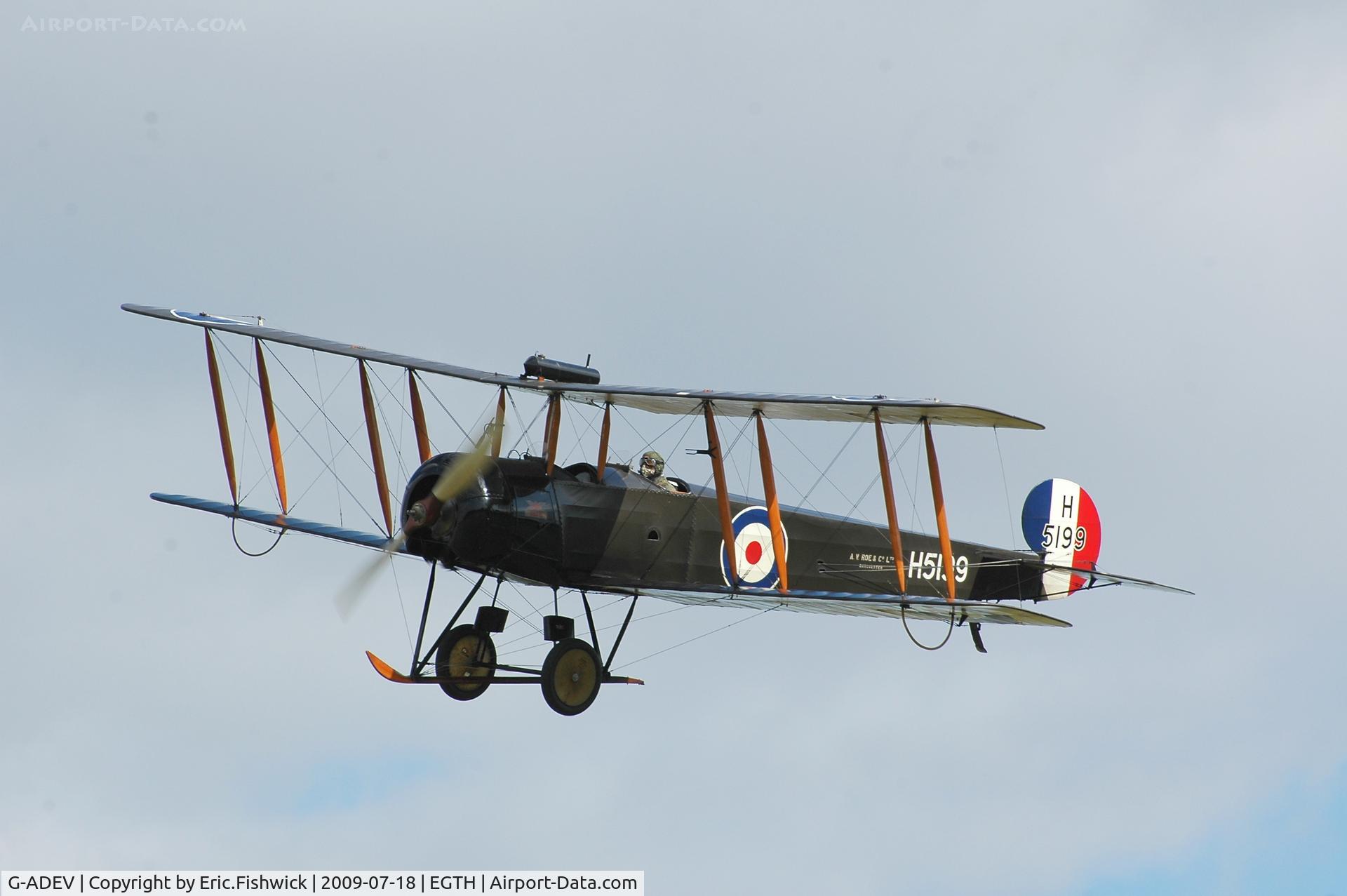 G-ADEV, 1918 Avro 504K C/N R3/LE/61400, 43. G-ADEV at Shuttleworth Evening Air Display July 09