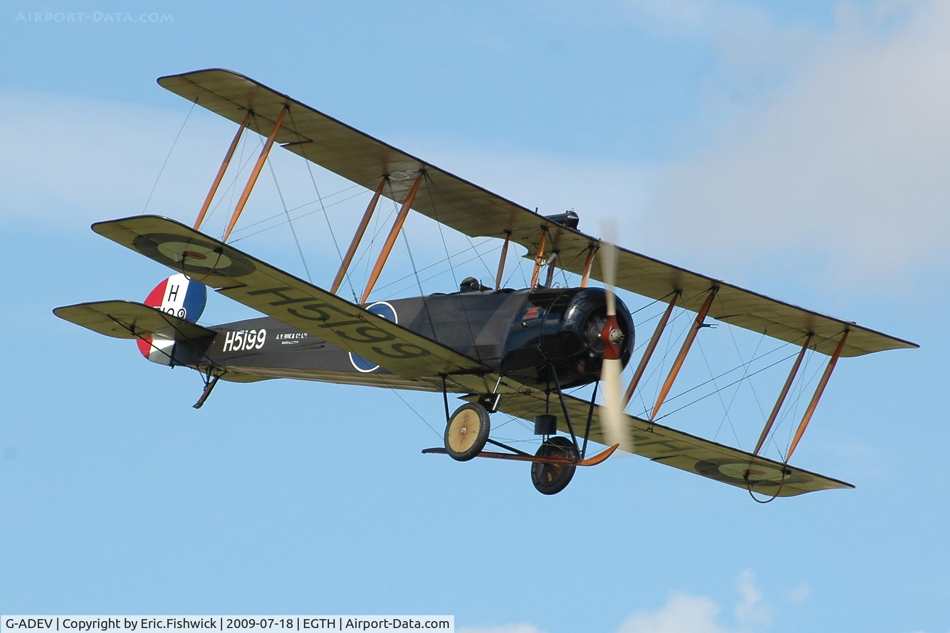 G-ADEV, 1918 Avro 504K C/N R3/LE/61400, 43. G-ADEV (H5199) at Shuttleworth Evening Display July 09