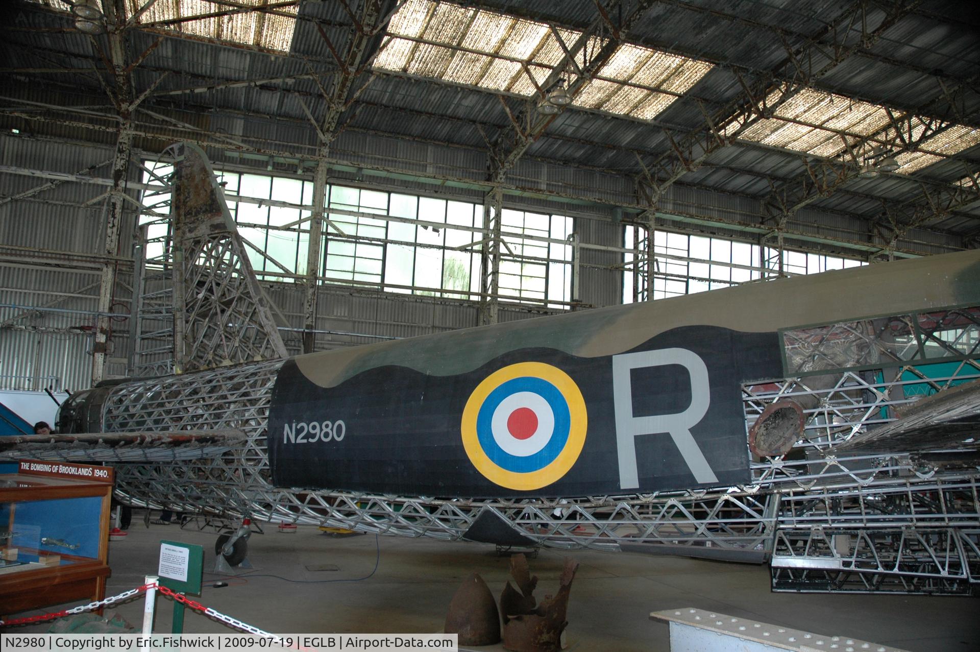 N2980, 1940 Vickers Wellington 1A C/N Not found N2980, N2980-R at Brooklands Museum