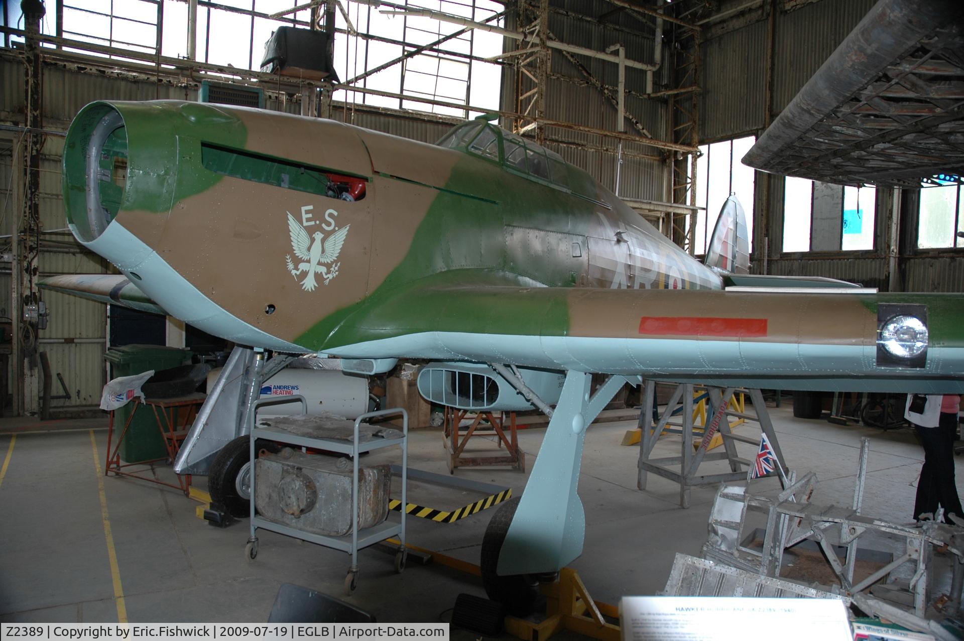 Z2389, 1940 Hawker Hurricane IIA C/N Not found Z2389, Hawker Hurricane IIA - Z2389 under restoration at Brooklands Museum
