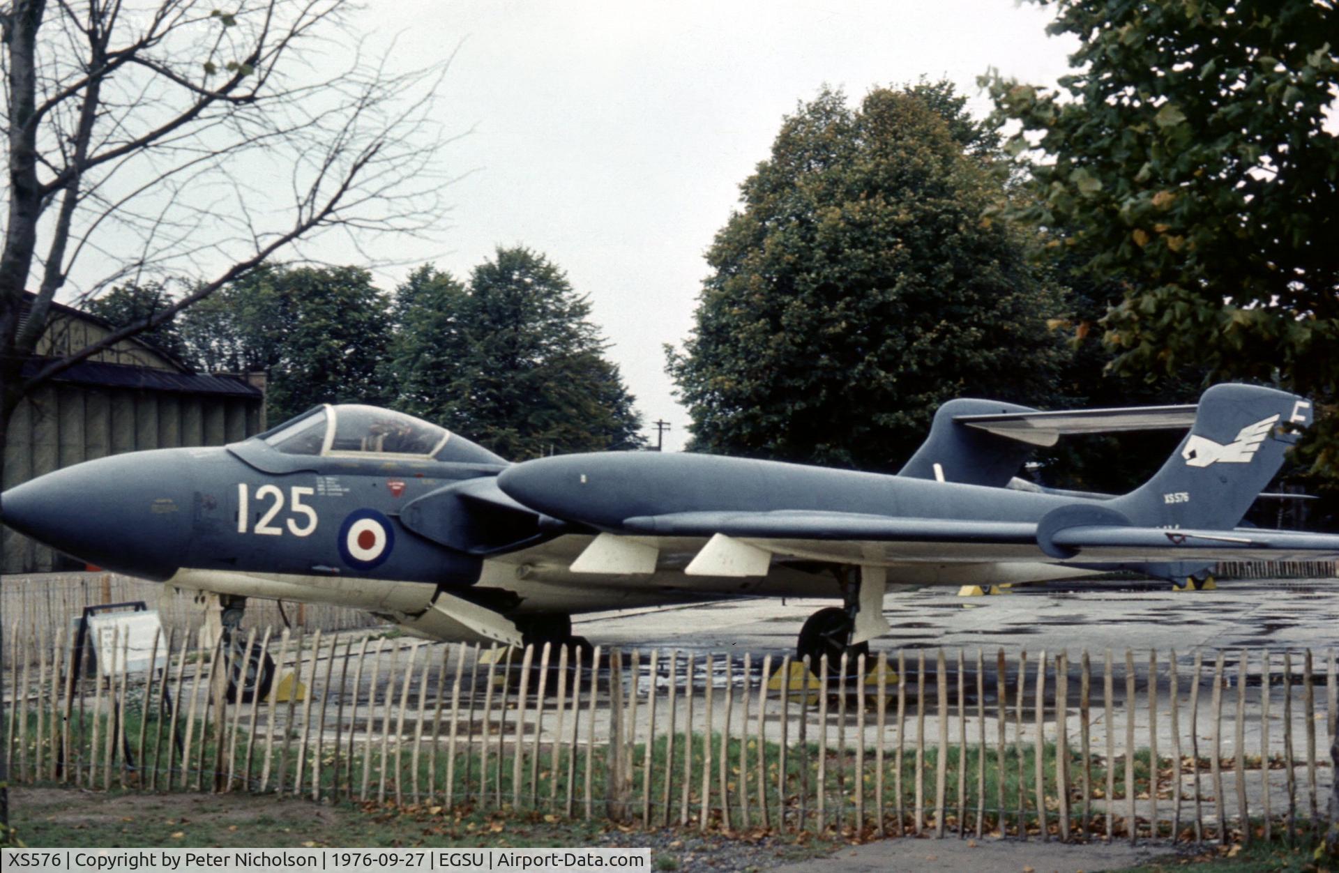 XS576, 1964 De Havilland DH-110 Sea Vixen FAW.2 C/N 10134, Sea Vixen FAW.2 of 899 Squadron on display in the Summer of 1976 at the Imperial War Museum, Duxford.