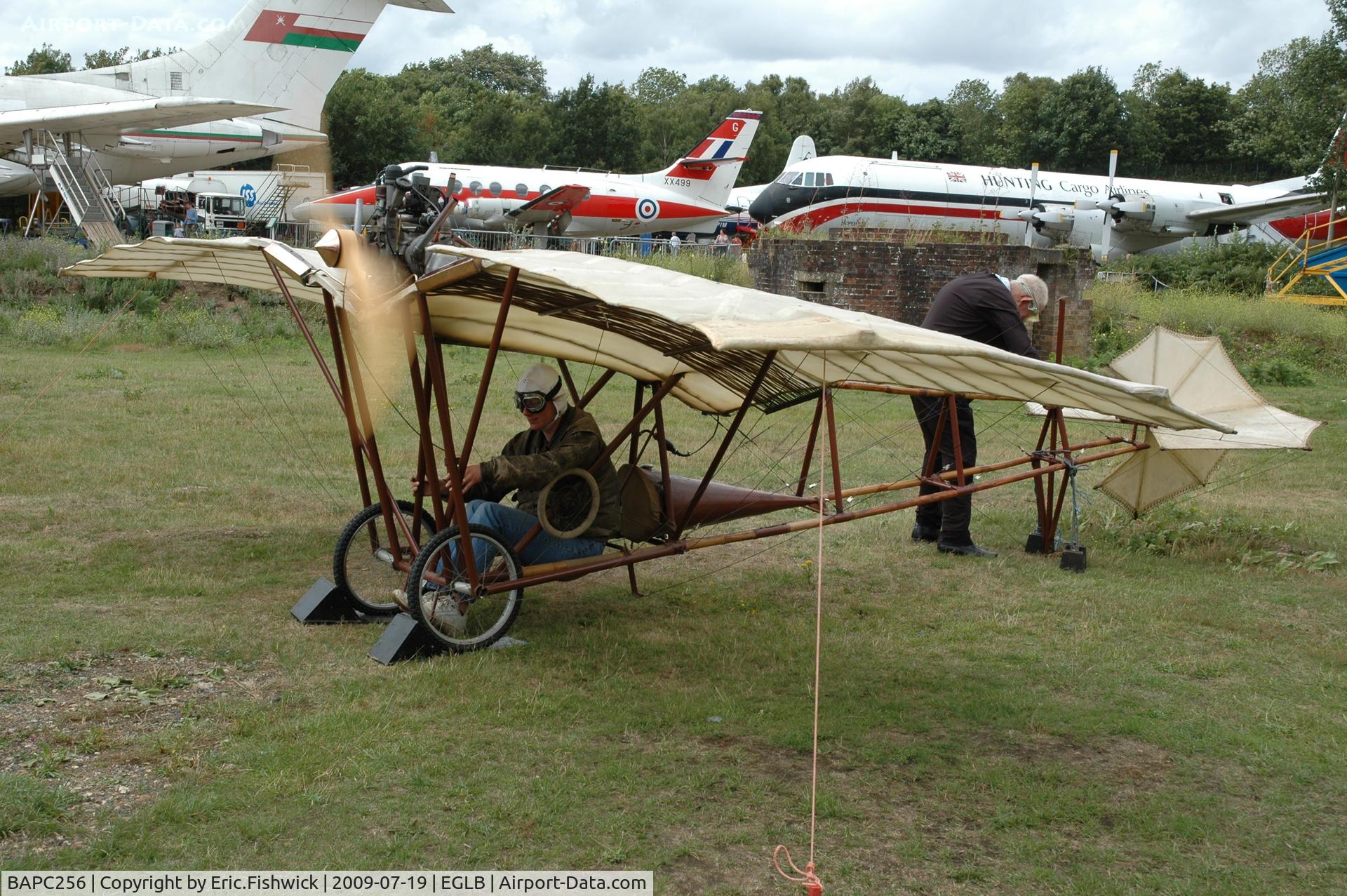 BAPC256, Santos-Dumont XX Demoiselle Replica C/N BAPC.256, Alberto Santos Dumont Demoiselle Replica - with engine running at Brooklands Museum