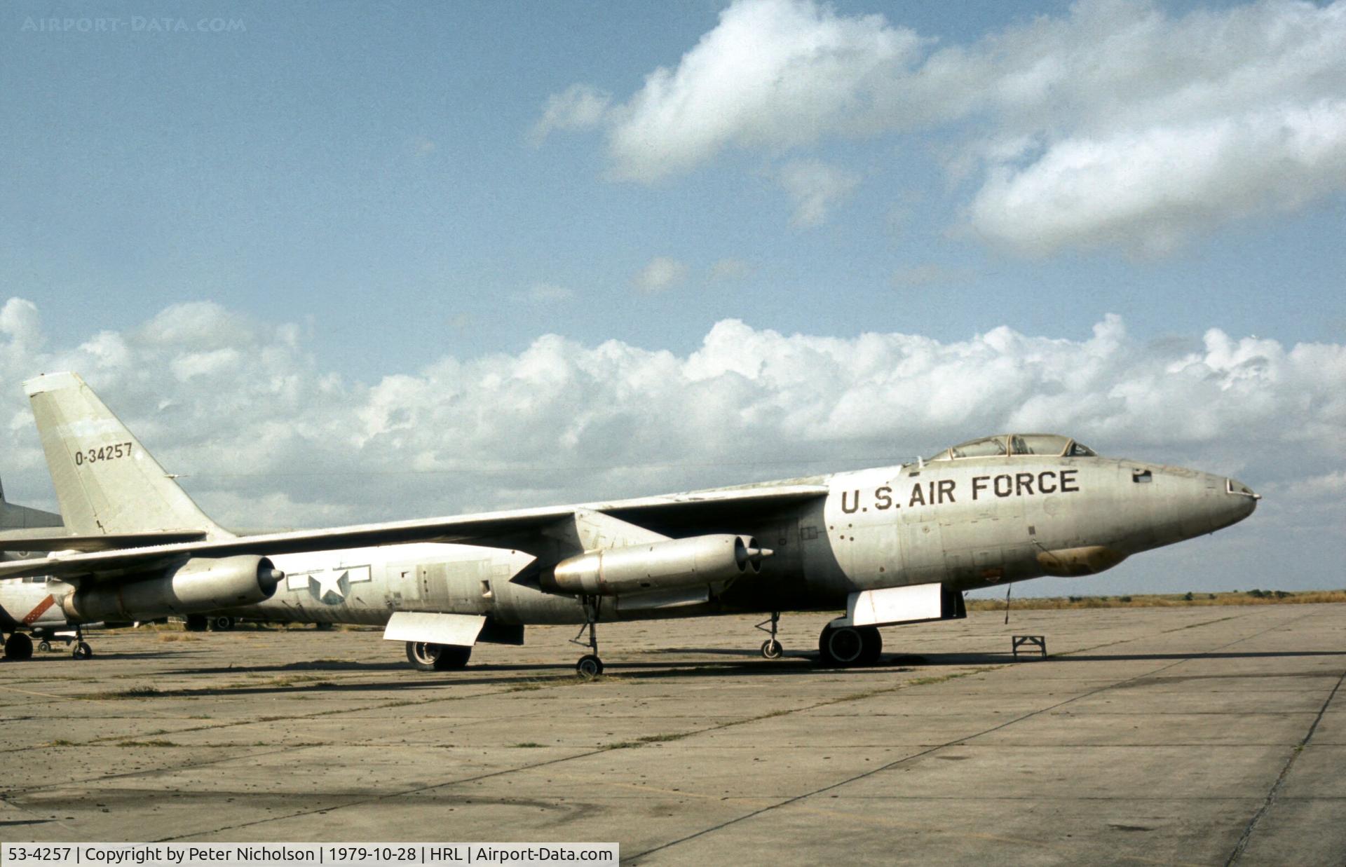 53-4257, 1953 Boeing RB-47E-45-BW Stratojet C/N 4501281, RB-47E Stratojet on display at the Confederate Air Force's Harlingen base in October 1979.