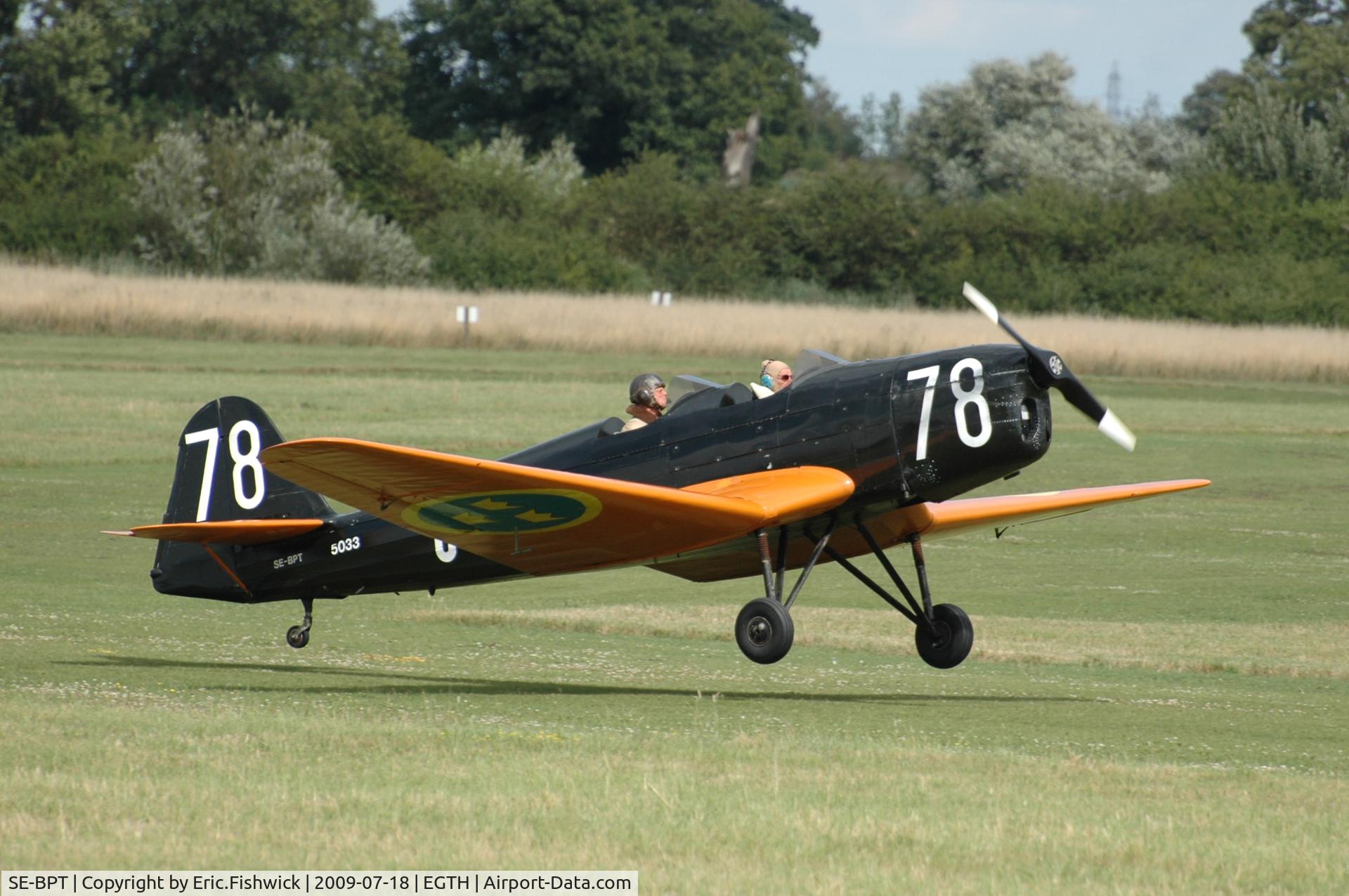 SE-BPT, 1940 Klemm Kl-35D C/N 1922-627, SE-BPT Klem Kl-35D departing Shuttleworth Evening Display July 09