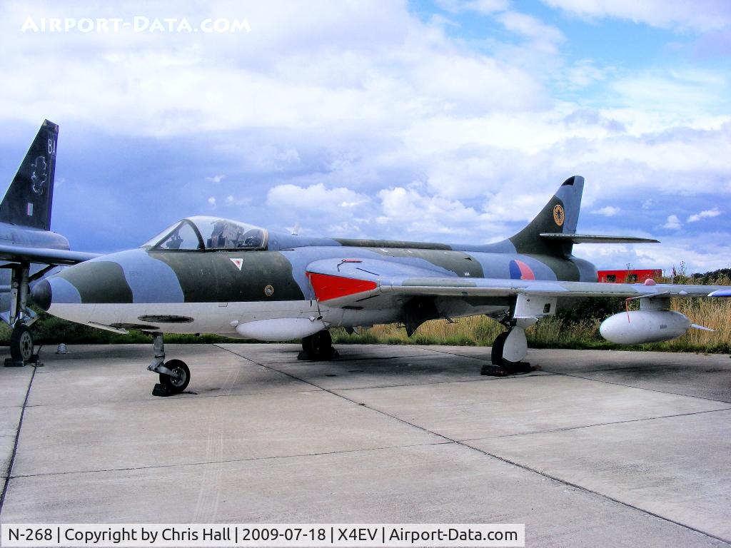 N-268, Hawker Hunter FGA.78 C/N 8947, Hunter FGA.78. The Museum's aircraft was originally a Mk 6, built under licence in Holland and served with the Royal Dutch Air Force before conversion to an FGA.78. It was with the Qatar Air Force for ten years, coming to the Museum in 1992. It is display