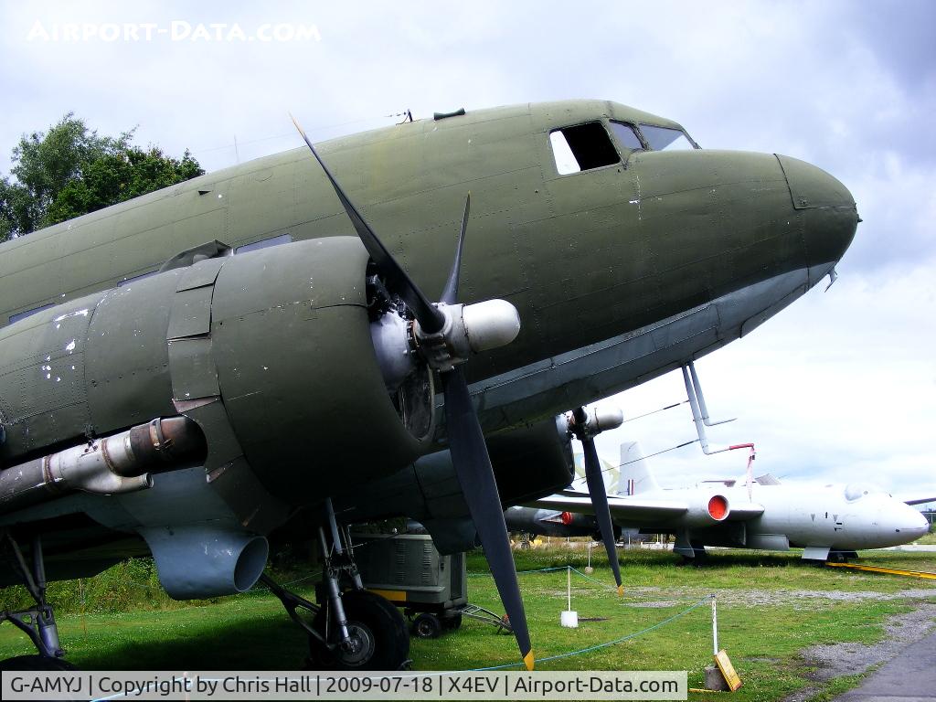 G-AMYJ, 1944 Douglas DC-3C-R-1830-90C (C-47B) C/N 15968/32716, The Museum's Dakota IV was manufactured in Oklahoma City, USA, as a C-47B and entered RAF service at RAF Montreal as KN353 in February 1945. In March 1945, it was transferred to 300 Wing in Australia and from May until December 1946 it served in Ceylon.
