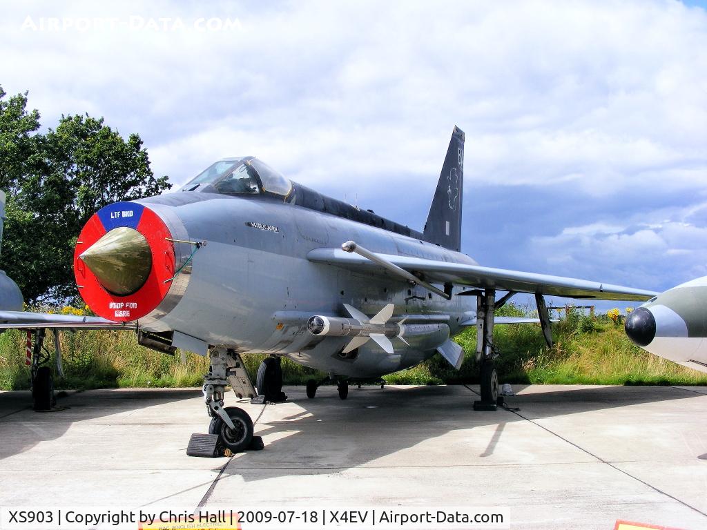XS903, English Electric Lightning F.6 C/N 95249, Following various spells with 11 Squadron, or in store, XS903 returned to 5 Squadron to go to Akrotiri in Cyprus. By July 1987, it was back with 11 Squadron and it lost a part of its rudder in flight and had to make an emergency landing on 4 August