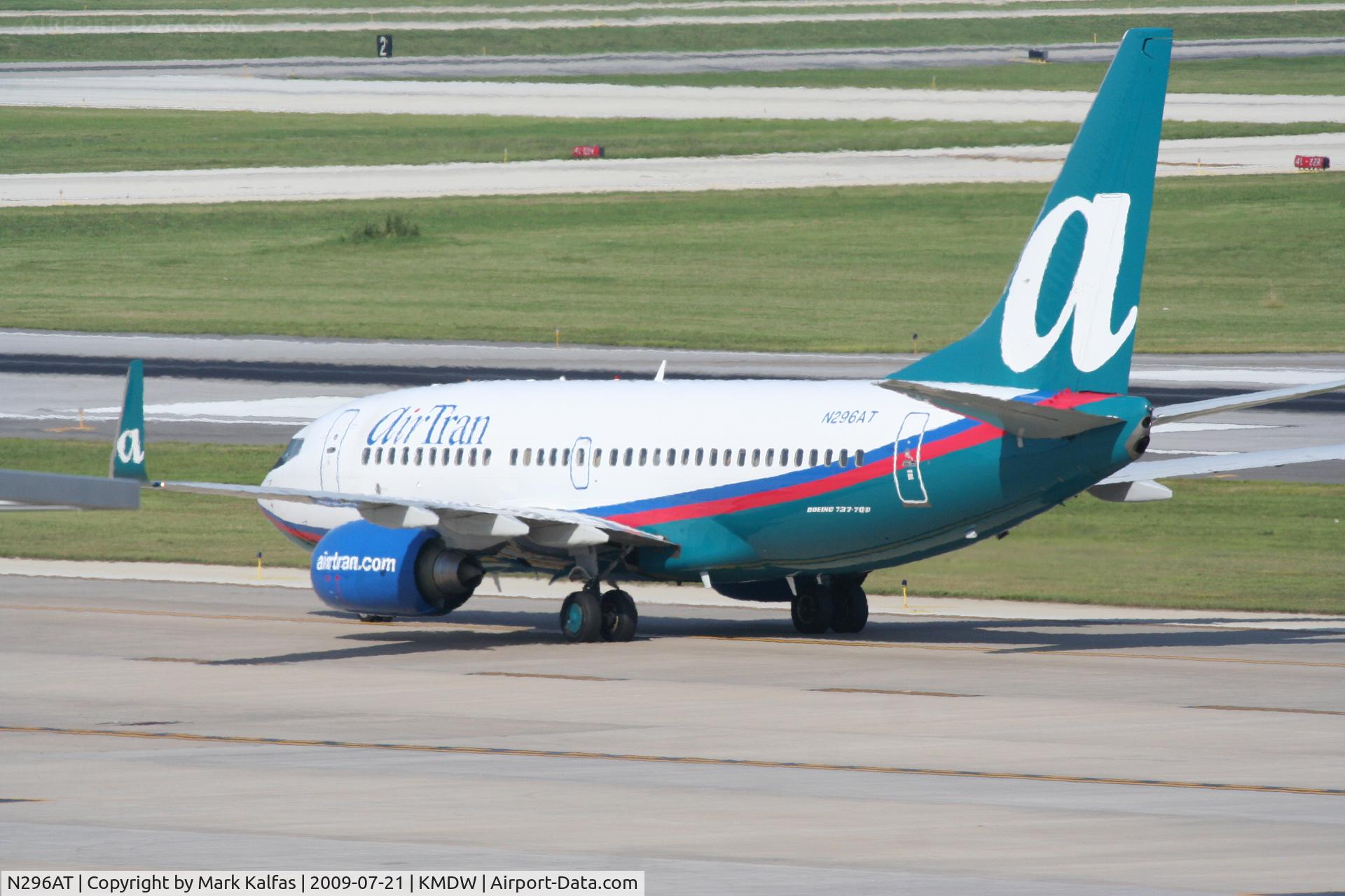 N296AT, 2006 Boeing 737-7BD C/N 34861, Air Tran 737-7BD, N296AT off of RWY 4R KMDW