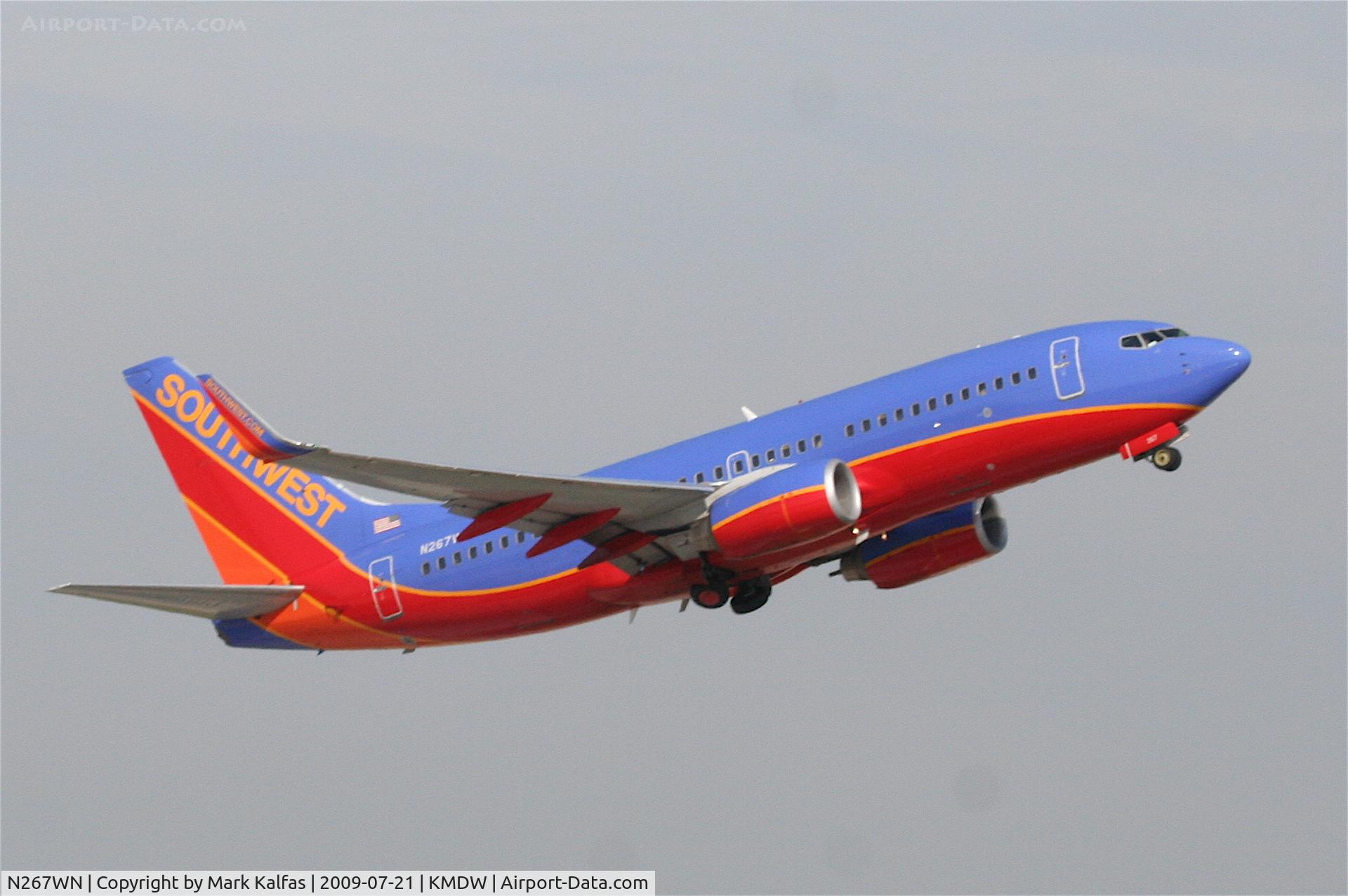 N267WN, 2007 Boeing 737-7H4 C/N 32525, Southwest 737-7H4, N267WN departing on RWY 4R KMDW.