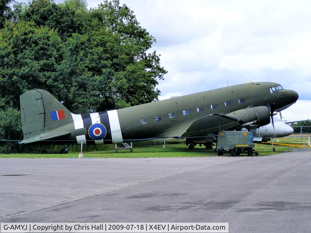 G-AMYJ, 1944 Douglas DC-3C-R-1830-90C (C-47B) C/N 15968/32716, The Museum's Dakota IV was manufactured in Oklahoma City, USA, as a C-47B and entered RAF service at RAF Montreal as KN353 in February 1945. In March 1945, it was transferred to 300 Wing in Australia and from May until December 1946 it served in Ceylon.