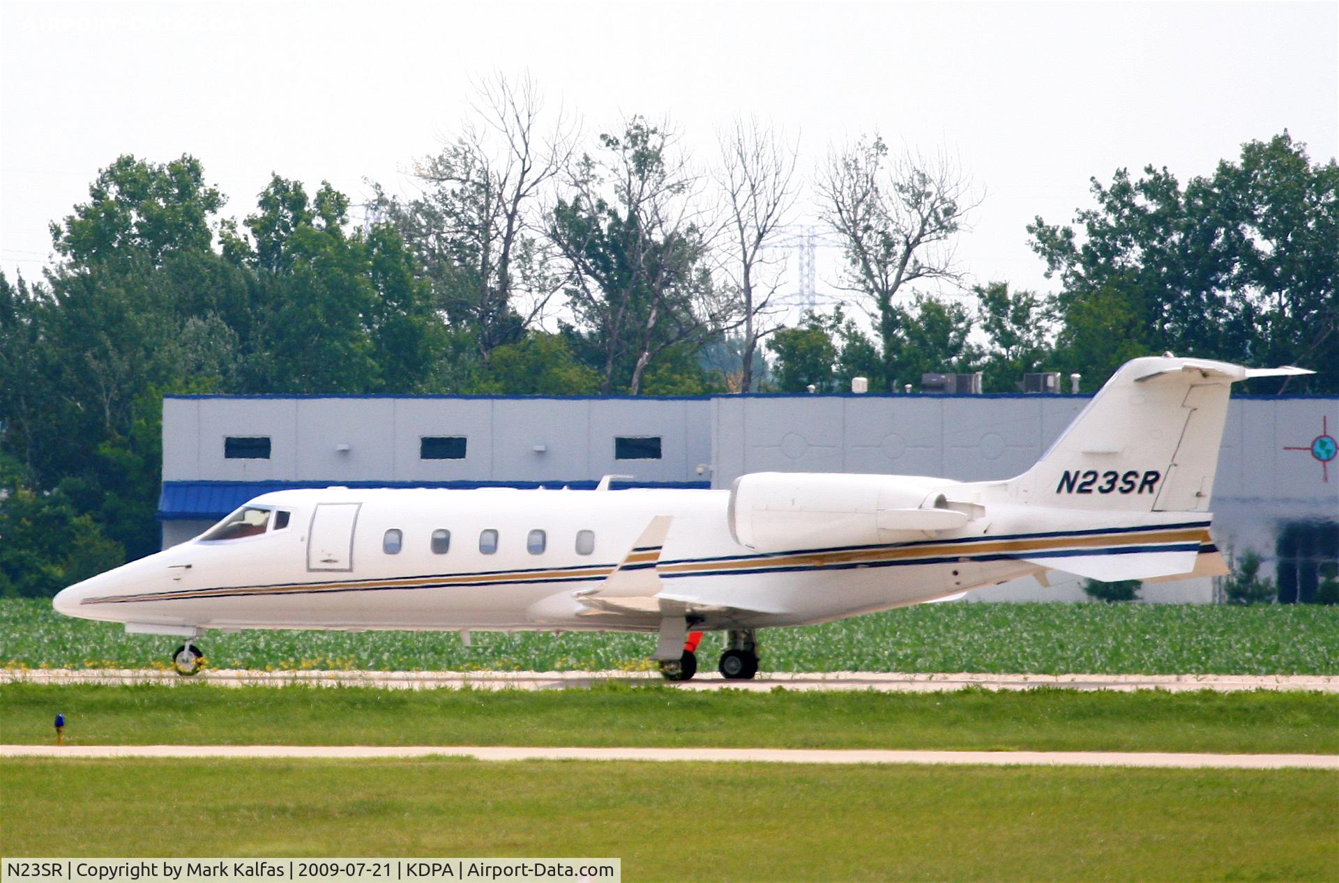 N23SR, 2001 Learjet Inc 60 C/N 229, Sears Roebuck, Learjet 60, N23SR RWY 2L KDPA on a high speed taxi to test the thrust reversers.