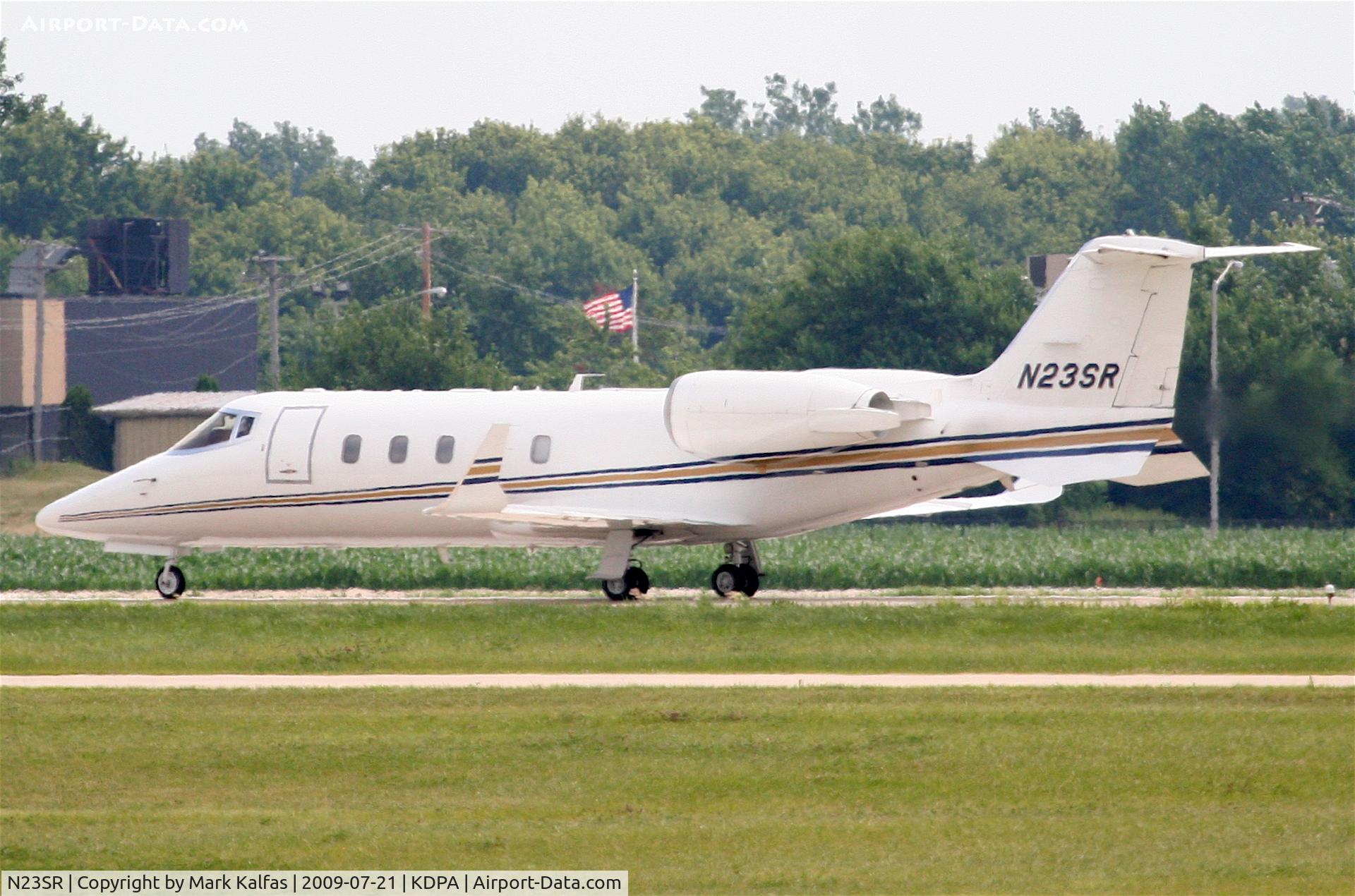 N23SR, 2001 Learjet Inc 60 C/N 229, Sears Roebuck, Learjet 60, N23SR RWY 2L KDPA on a high speed taxi to test the thrust reversers.