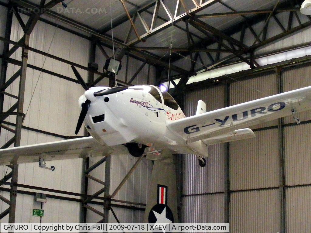 G-YURO, 1992 Europa Monowheel C/N PFA 220-11981, The Europa at the Yorkshire Air Museum is the re-furbished prototype and development aircraft, which first flew in February 1992.