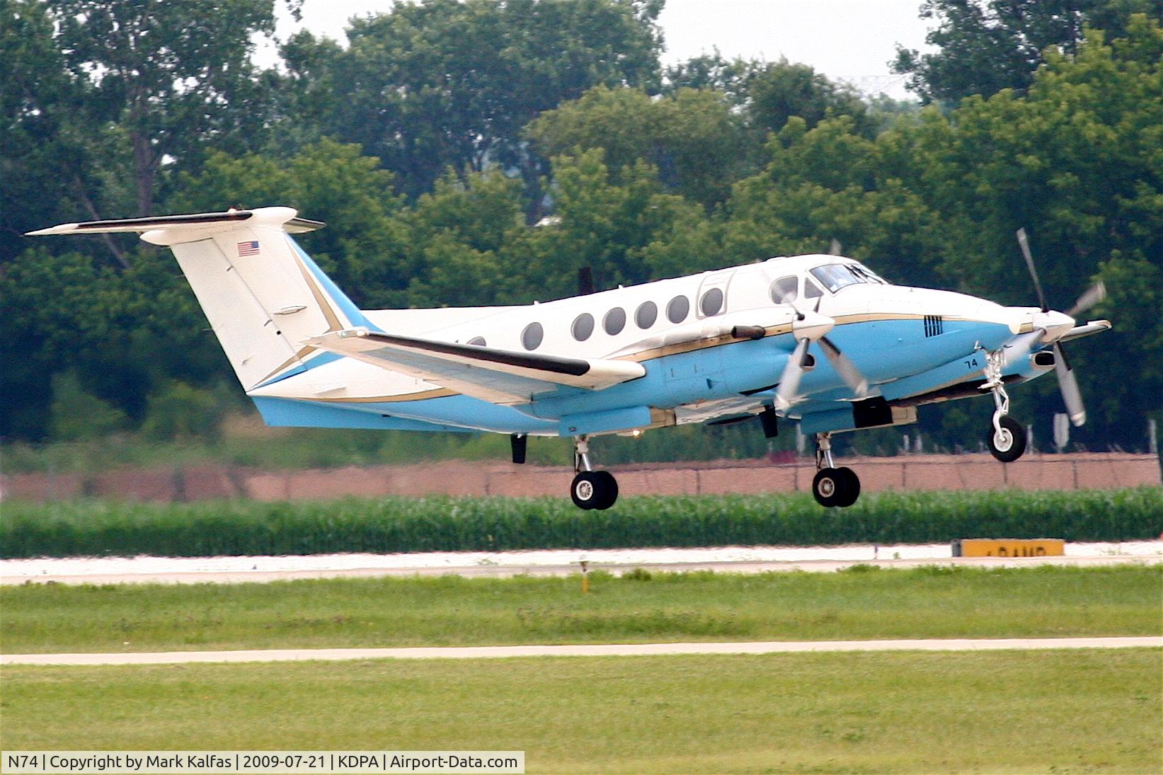 N74, 1988 Beech 525 Super King Air C/N FF-9, Federal Aviation Administration, Beechcraft Super King Air 300, N74 departing on RWY 20R KDPA.