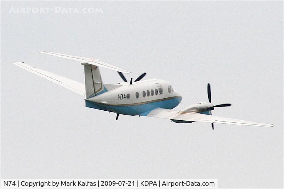 N74, 1988 Beech 525 Super King Air C/N FF-9, Federal Aviation Administration, Beechcraft Super King Air 300, N74 departing on RWY 20R KDPA.