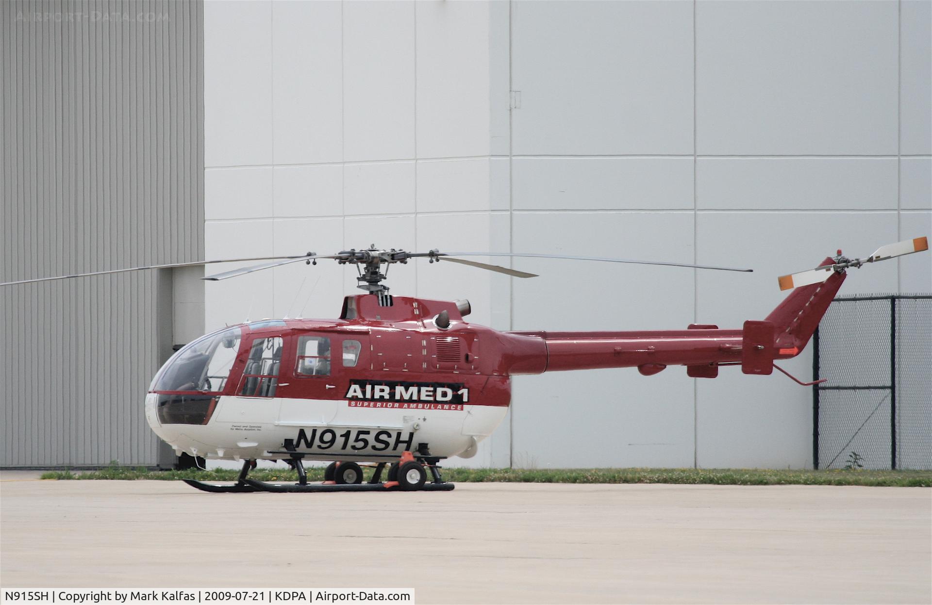 N915SH, 1977 MBB Bo-105S C/N S-340, Superior Ambulance, Messerschmitt-boelkow-blohm BO-105S, N915SH on the ramp KDPA.