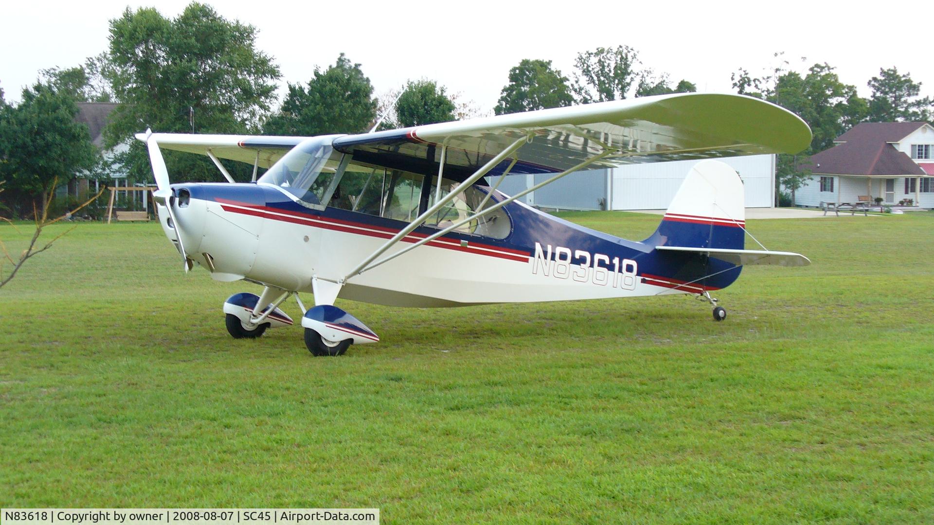 N83618, 1946 Aeronca 7AC Champion C/N 7AC-2295, In South Carolina