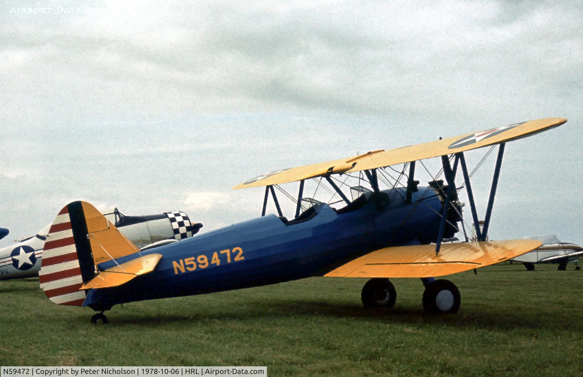 N59472, 1943 Boeing B75N1 C/N 75-4488, This Boeing was presented as a PT-17 Kaydet at the 1978 Confederate Air Force Airshow at Harlingen.