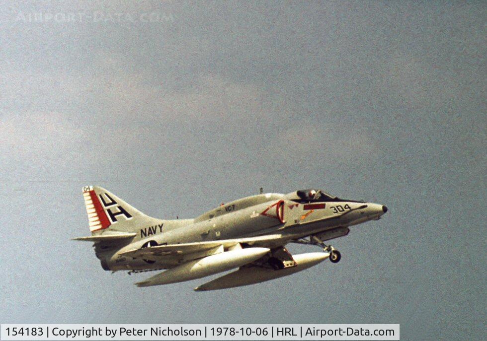 154183, Douglas A-4F Skyhawk C/N 13640, A-4F Skyhawk of VC-7 at the 1978 Confederate Air Force Airshow at Harlingen.