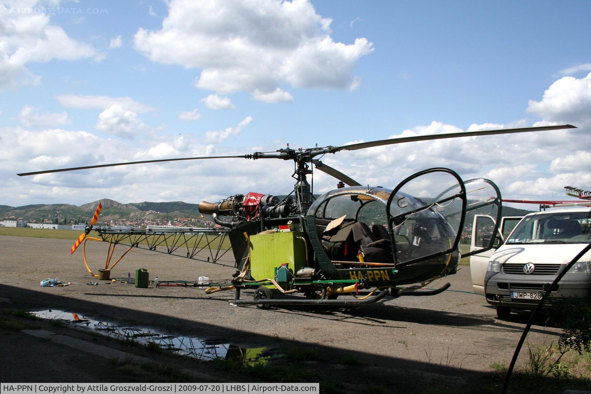 HA-PPN, Sud Aviation SA-318C Alouette II C/N 2100, Budaörs-Airport / Hungary - LHBS - Under a correction, mending.
