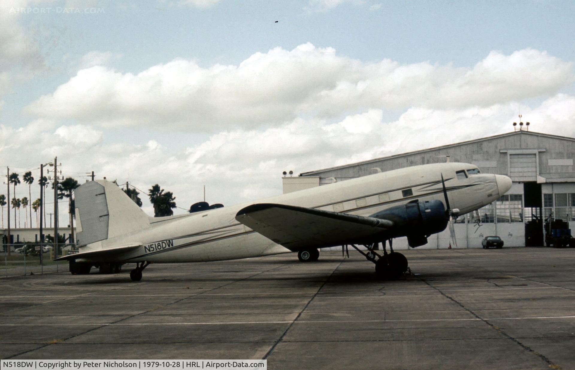 N518DW, Douglas DC-3 C/N 4813, Marked as the C-52A version, this aircraft was seen at the Confederate Air Force's Harlingen base in October 1979.