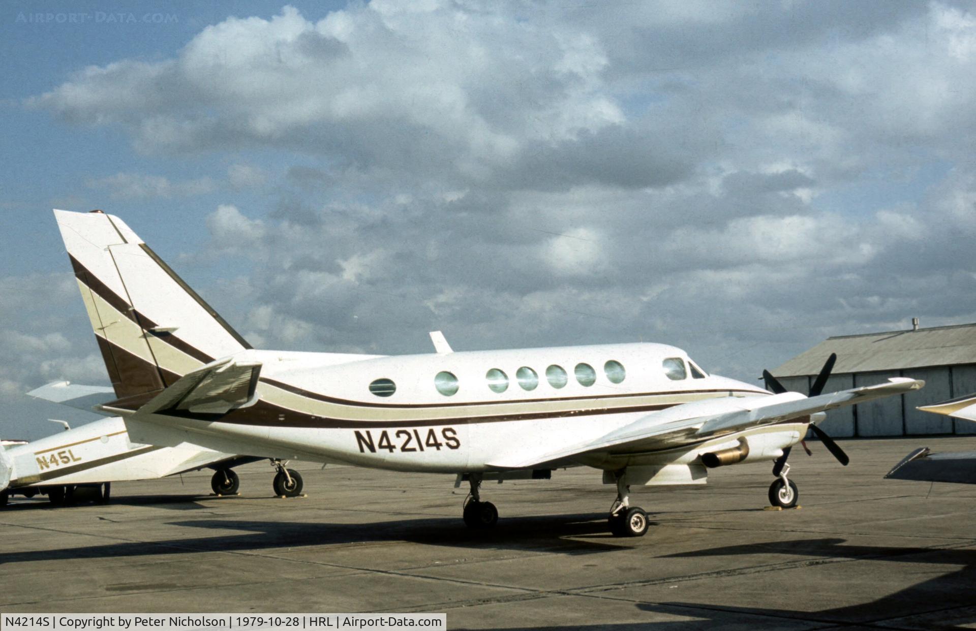N4214S, 1976 Beech B100 King Air King Air C/N BE-14, This Beech King Air was parked at Harlingen in October 1979.