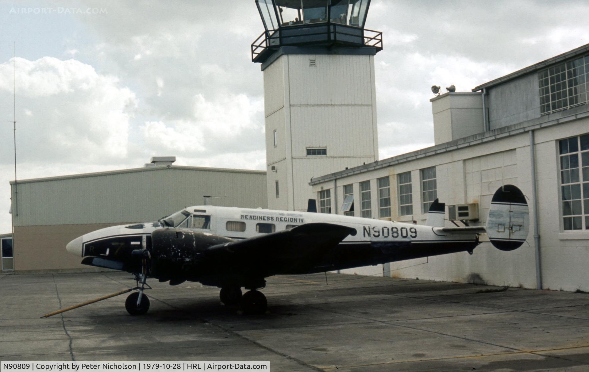 N90809, Beech C-45J C/N 4423829, This Expeditor remained displayed at the Confederate Air Force's Harlingen base in October 1979.