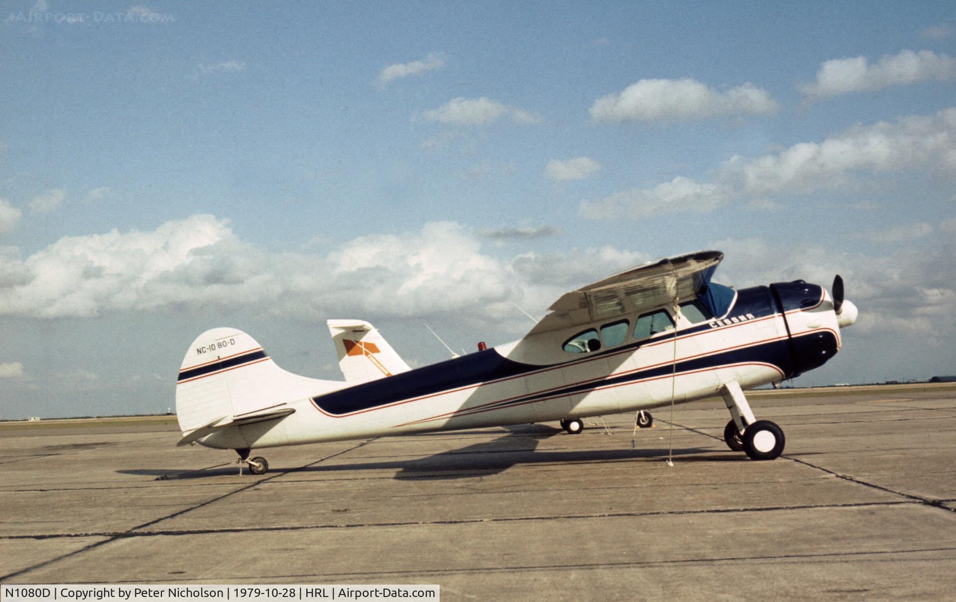 N1080D, 1951 Cessna 190 C/N 7692, As NC1080D this Cessna 190 was present at Harlingen in October 1979.