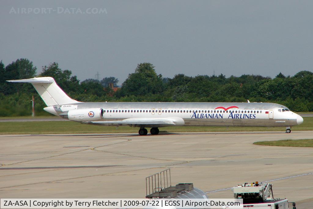 ZA-ASA, 1983 McDonnell Douglas MD-82 (DC-9-82) C/N 49165, Albanian Airlines MD83 at Stansted