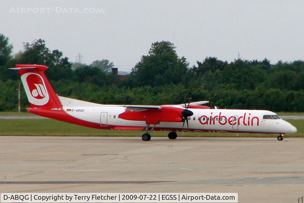 D-ABQG, 2009 De Havilland Canada DHC-8-402Q Dash 8 C/N 4250, Air Berlin Dash 8 at Stansted