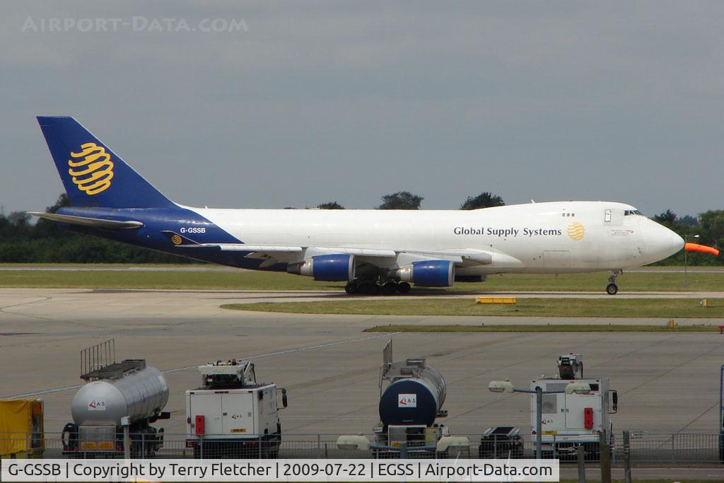 G-GSSB, 1998 Boeing 747-47UF C/N 29252, Global Systems B747 at home base of Stansted