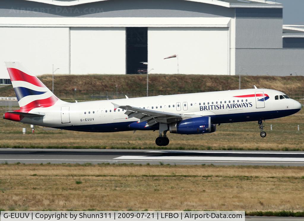 G-EUUV, 2008 Airbus A320-232 C/N 3468, Landing rwy 14R