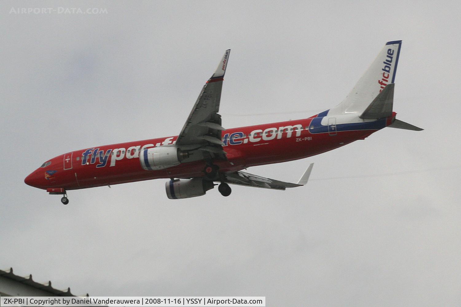ZK-PBI, 2008 Boeing 737-8FE C/N 36605, descending to rwy 16L
