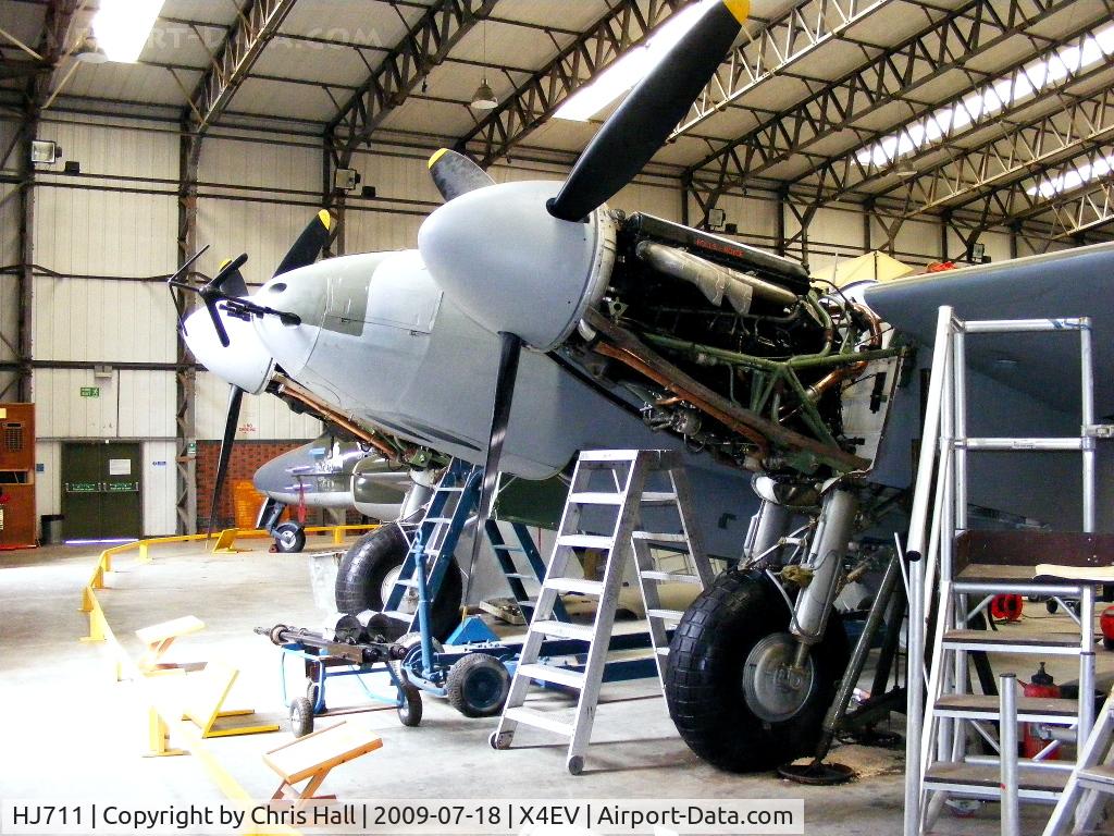 HJ711, 1943 De Havilland DH-98 Mosquito NF.11 C/N HJ711, De Havilland Mosquito D.H.98 NF.II HJ711 is the product of many years of dedicated restoration work by Tony Agar and his helpers.