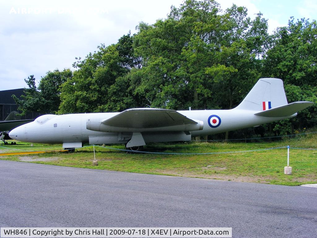 WH846, English Electric Canberra T.4 C/N EEP71290, The Museum's Canberra T4 was with 231 OCU, then 3 Squadron at Geilenkirchen, on the Station Flight at Laarbruch and with 100 Squadron at Wyton, until storage at St Athan in 1977. It was in storage at Samlesbury before coming to Elvington in May 1988.