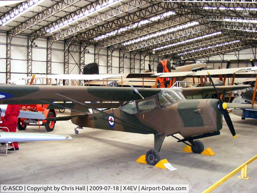 G-ASCD, 1962 Beagle A-61 Terrier 2 C/N B.615, After initial military service with 663 and 651 Army Co-operation Squadrons as a spotter aircraft for the Royal Artillery, the Museum's aircraft was converted for civilian use as a Beagle Terrier, registration G-ASCD.