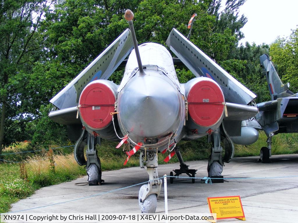 XN974, 1964 Hawker Siddeley Buccaneer S.2 C/N B3-01-63, Buccaneer XN974 was the first production S.2 aircraft, making its first flight from the British Aerospace airfield at Holme-on-Spalding Moor on 5 June 1964. It went straight to the Royal Aeronautical Establishment, Bedford, 
