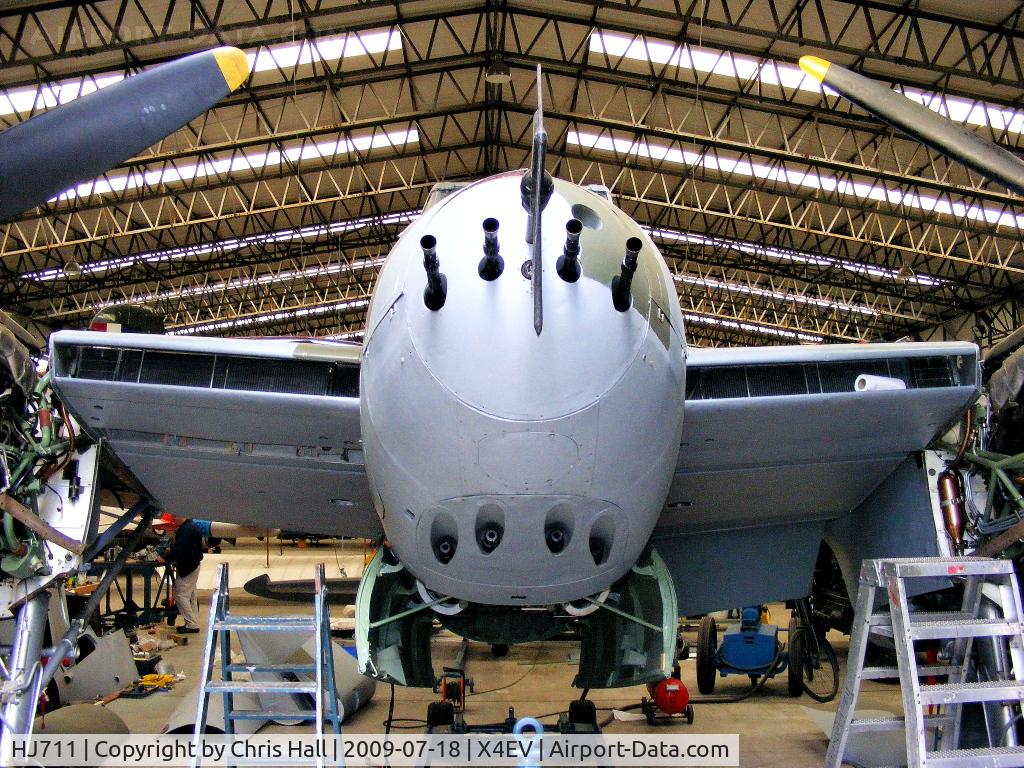 HJ711, 1943 De Havilland DH-98 Mosquito NF.11 C/N HJ711, De Havilland Mosquito D.H.98 NF.II HJ711 is the product of many years of dedicated restoration work by Tony Agar and his helpers.