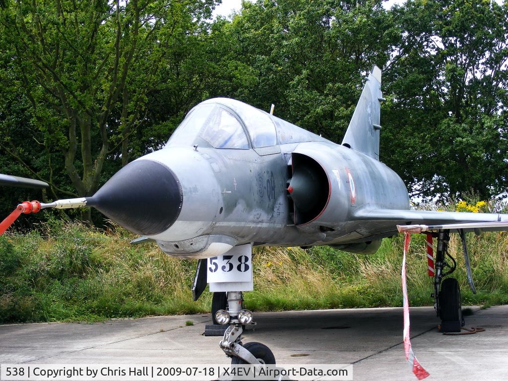 538, Dassault Mirage IIIE C/N 538, Dassault Mirage IIIE 538, was presented to the Museum by the French Air Force. It had been flown in 1972 by Museum member, Colonel Denis Turina, whose father flew from Elvington in the Second World War. The aircraft last flew in 1993.