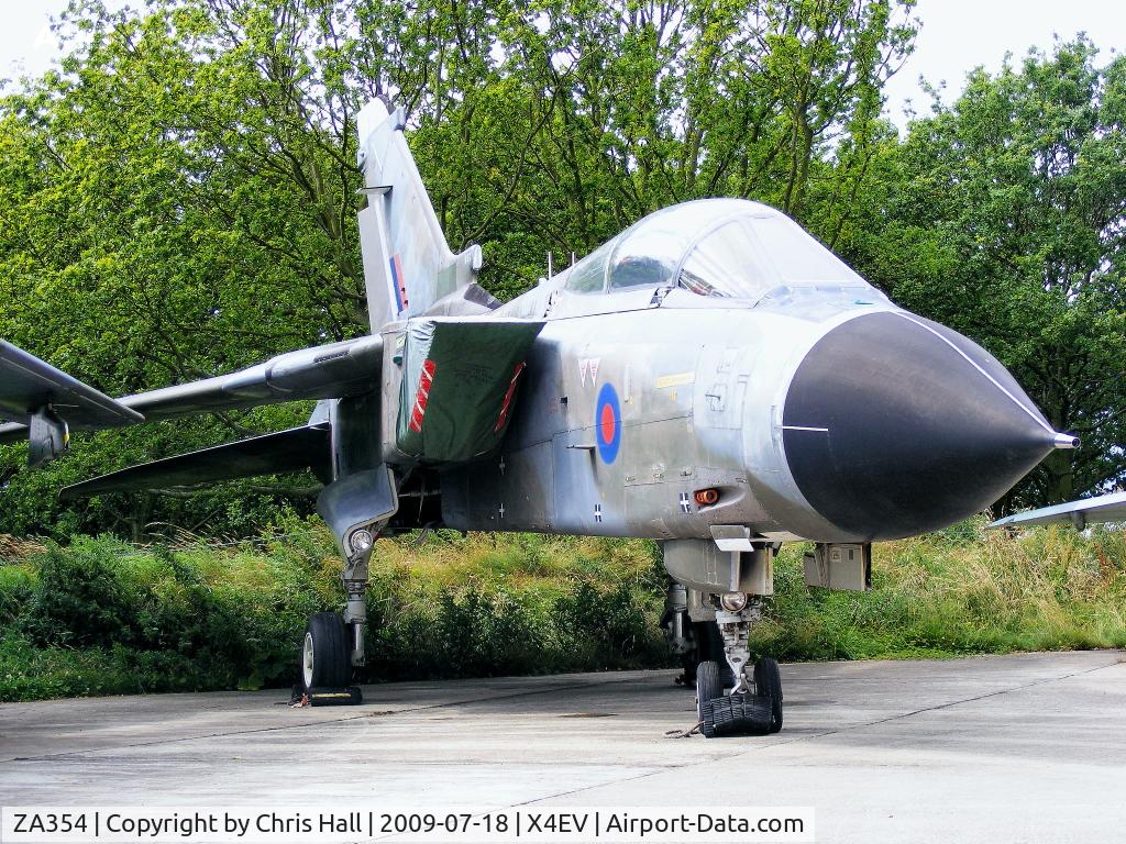 ZA354, 1980 Panavia Tornado GR.1 C/N 030/BS007/3015, Tornado GR.1 ZA354 first flew on 13 January 1982 and was involved in drop tank, armament and fatigue testing trials throughout its life. It last flew on 17 March 2004 and arrived at Elvington from British Aerospace, Warton, Lancashire on 28 April 2005.