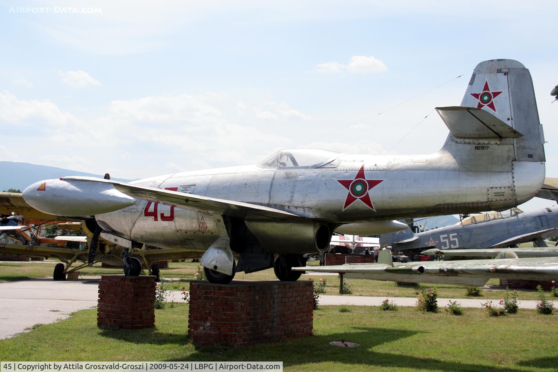 45, Yakovlev Yak-23 C/N 116, Bulgarian Museum of Aviation, Plovdiv-Krumovo (LBPG).