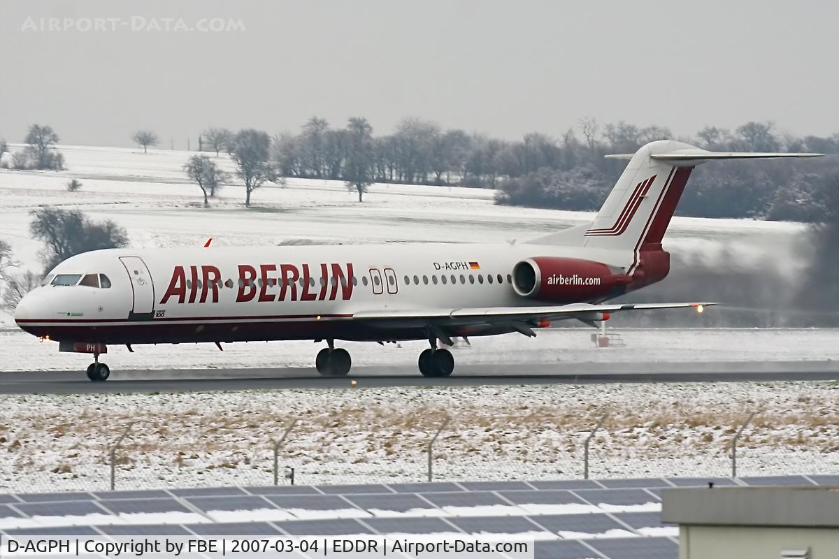 D-AGPH, 1990 Fokker 100 (F-28-0100) C/N 11308, take off roll RW27