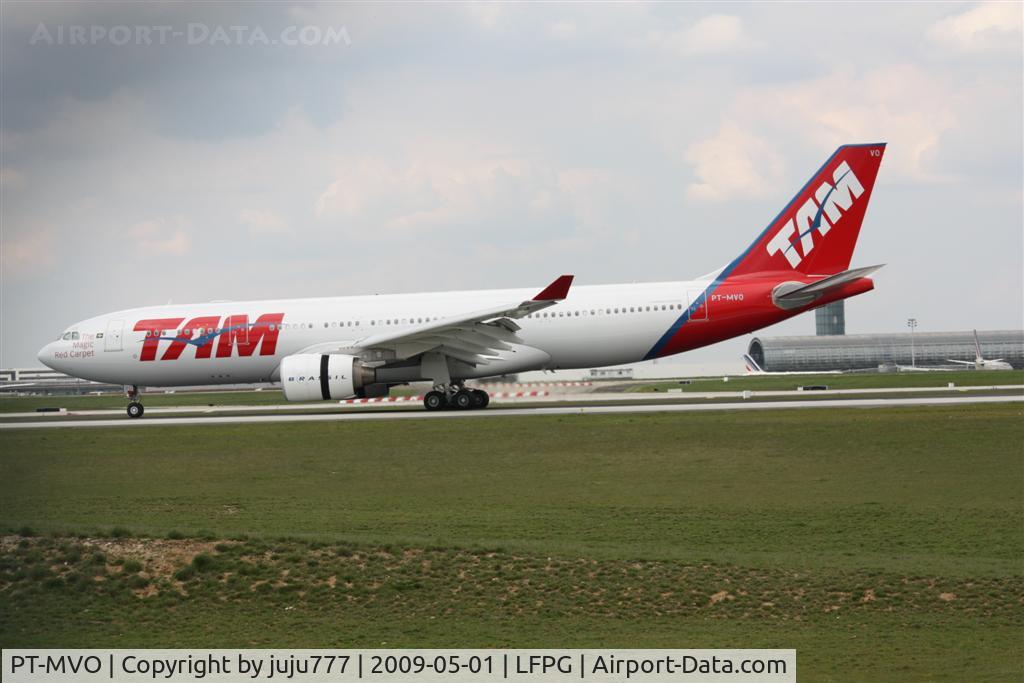 PT-MVO, 2008 Airbus A330-223 C/N 0949, on landing at CDG