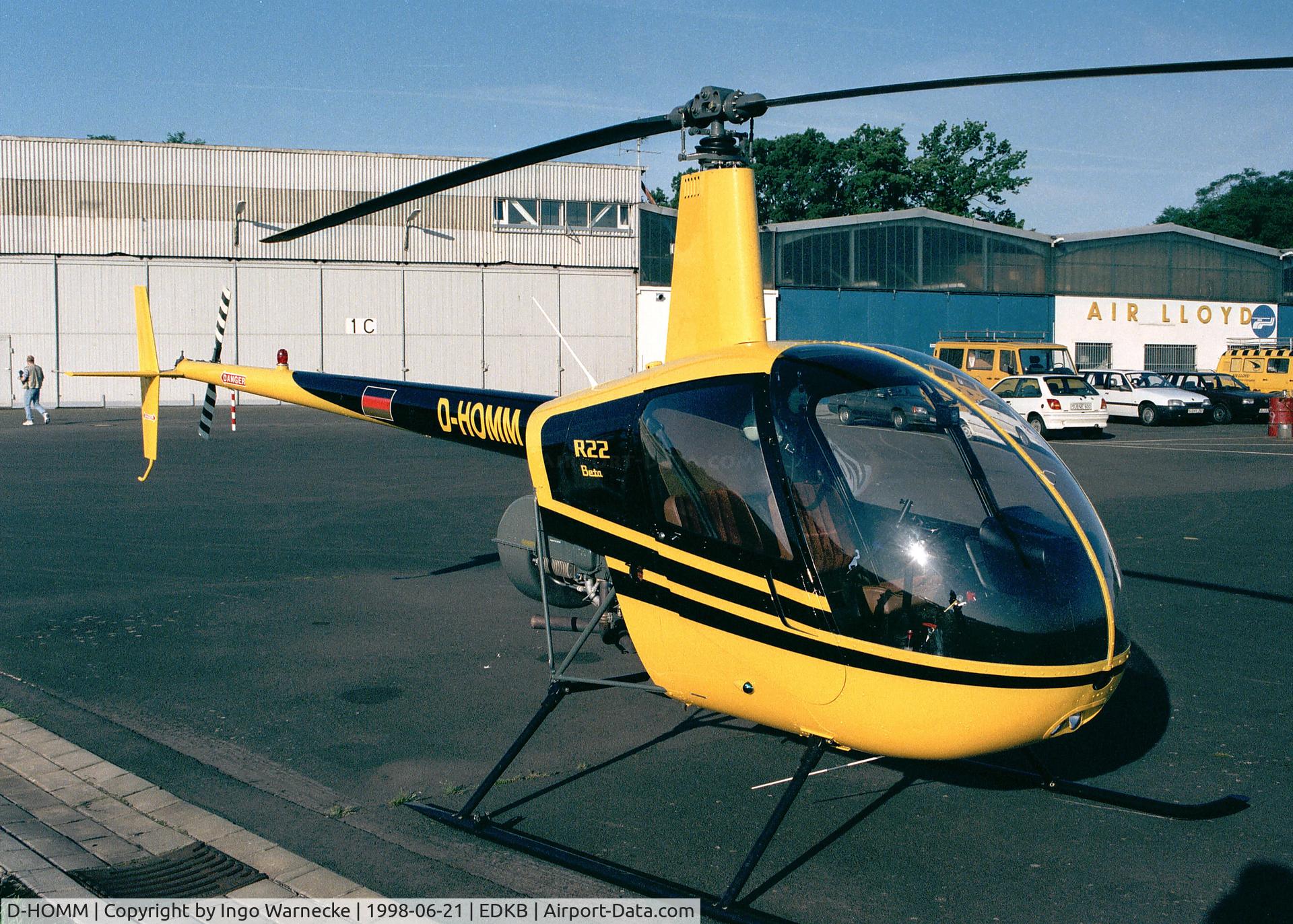 D-HOMM, Robinson R22 Beta C/N 2347, Robinson R22 Beta of Air Lloyd at Bonn-Hangelar airfield