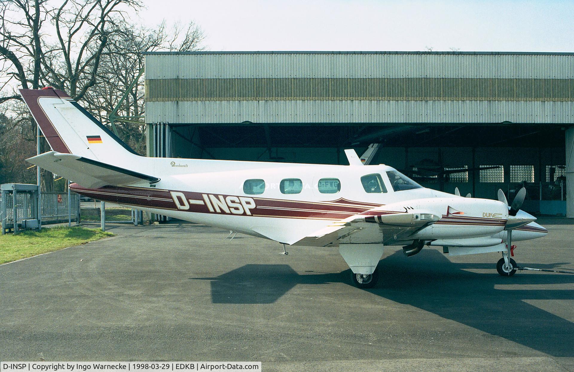 D-INSP, 1980 Beech B-60 Duke C/N P-554, Beechcraft B60 Duke at Bonn-Hangelar airfield